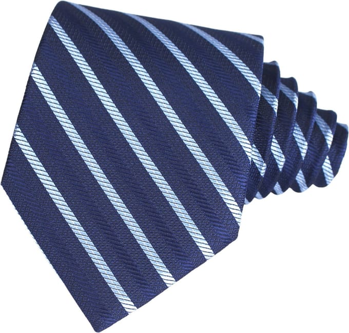 Fako Fashion - Luxe Stropdas - 145cm - 8cm - Blauw Gestreept
