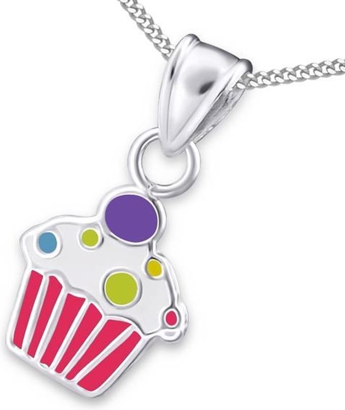 Princess Ketting Axis White - 925 Zilver E-Coating - Cupcake - ∅9mm - 38cm