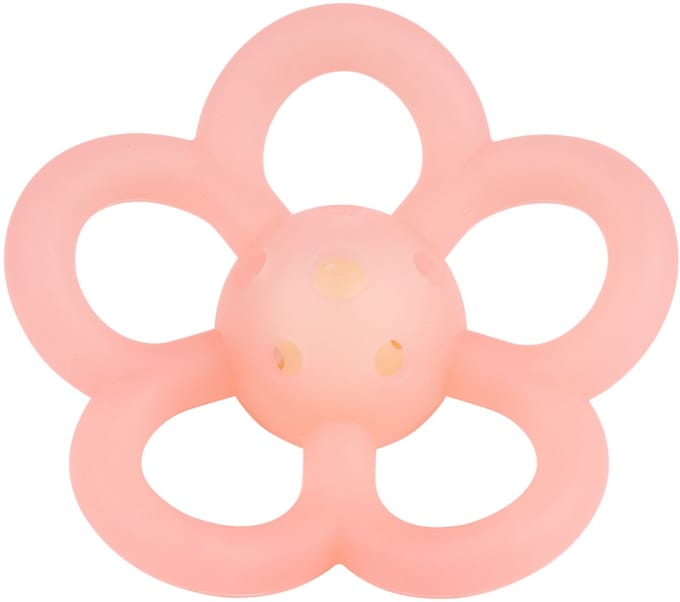 Nattou Silicone Rammelaar - Baby Speelgoed Bloem - 10 cm - Roze