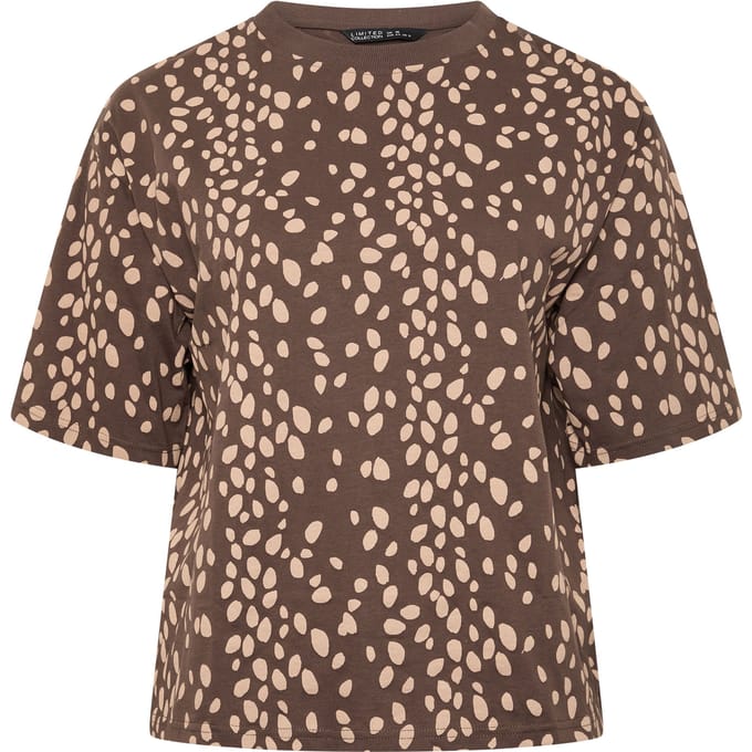Limited Collection Chocoladebruin Tshirt Met Hertenprint Size 40
