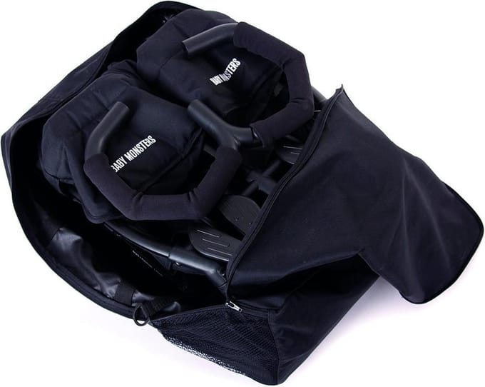 Baby Monsters Transporttas Kuki Twin Backpack Zwart