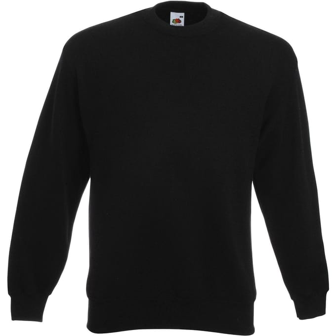 Fruit of the Loom Heren Klassiek 80/20 Ingezet Sweatshirt (Zwart)