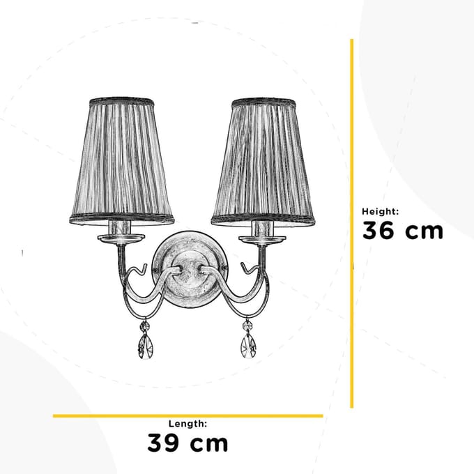 ONLI Delia wandlamp, bronskleurig, 2-lamps, breedte 25 cm