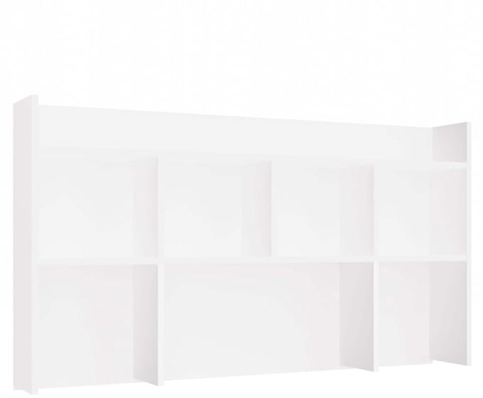 MALWA KUBA - Bureau-opzetstuk - 130 cm breed - Mat wit - 5 planken