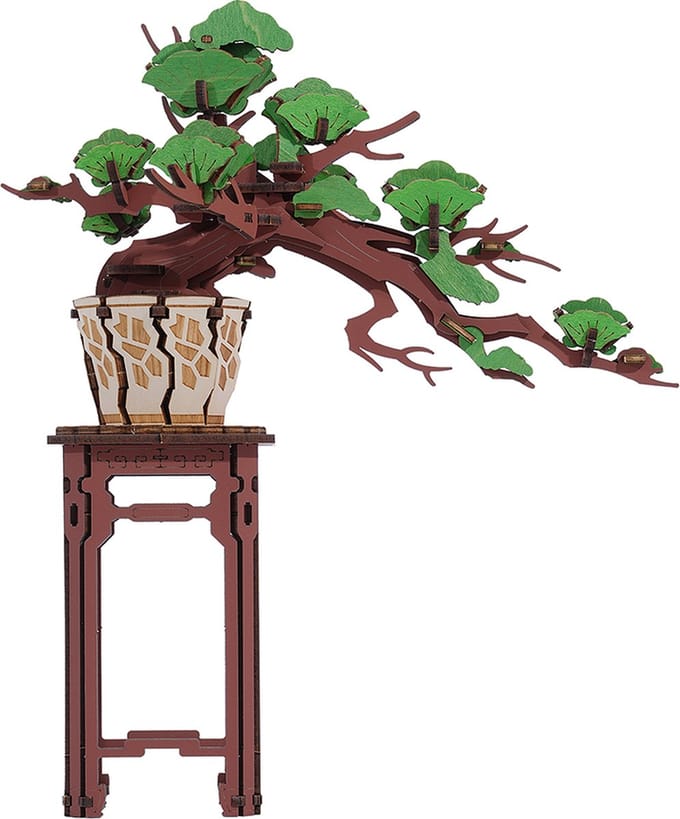 Robotime, DIY 3D Houten Modelbouwpakket, Evergreen Pine Bonsai, TG510, 20x10,5x23cm
