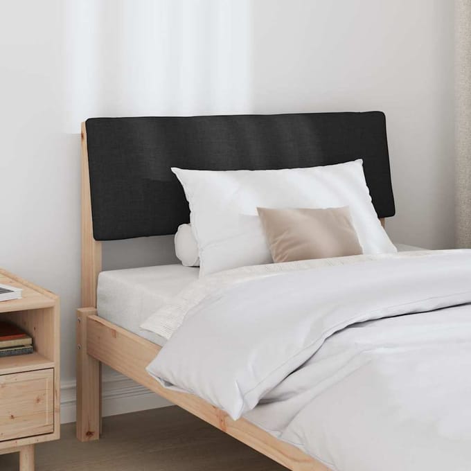 vidaXL - Gestoffeerd - hoofdbord - Zwart - 100 - cm - Massief - grenenhout