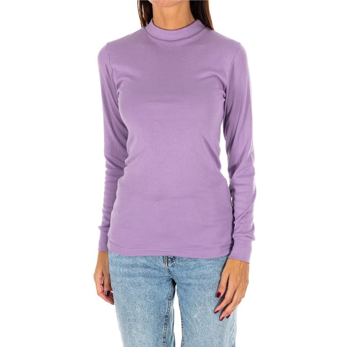 T-shirt met lange mouwen en halfhoge kraag 1625-M dames