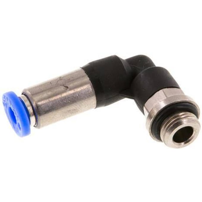 4mm & G1/8'' Zelfsluitende L-insteekkoppeling Vernikkeld messing/PBT buitendraad 0-10 bar [2 Stuks]