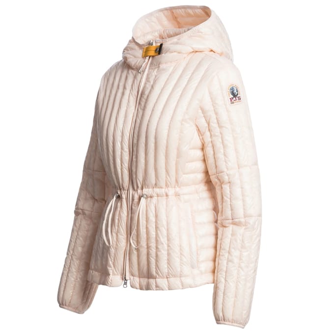 Parajumpers Kun Blush Witte Gewatteerde Jas met Capuchon