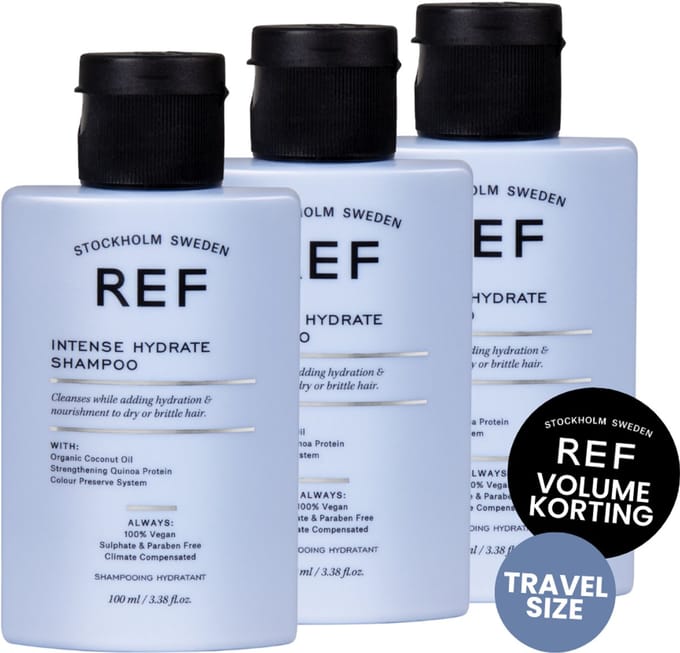REF INTENSE HYDRATE SHAMPOO 3X 100ML TRAVELSIZE VOORDEEL