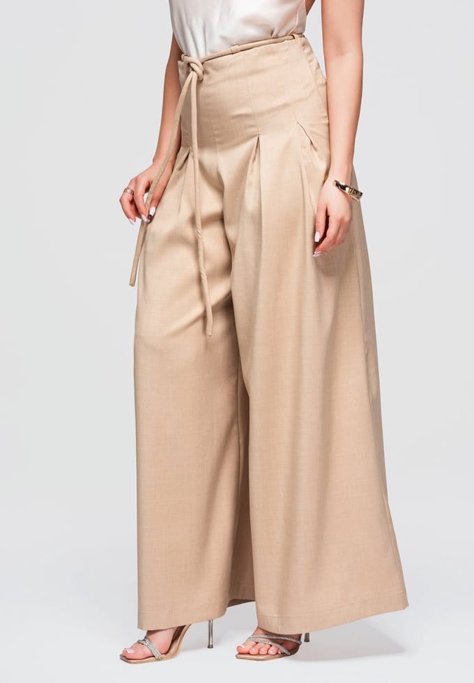 OMBRE Broek - Loose Fit - Rits - Effen Taupe M