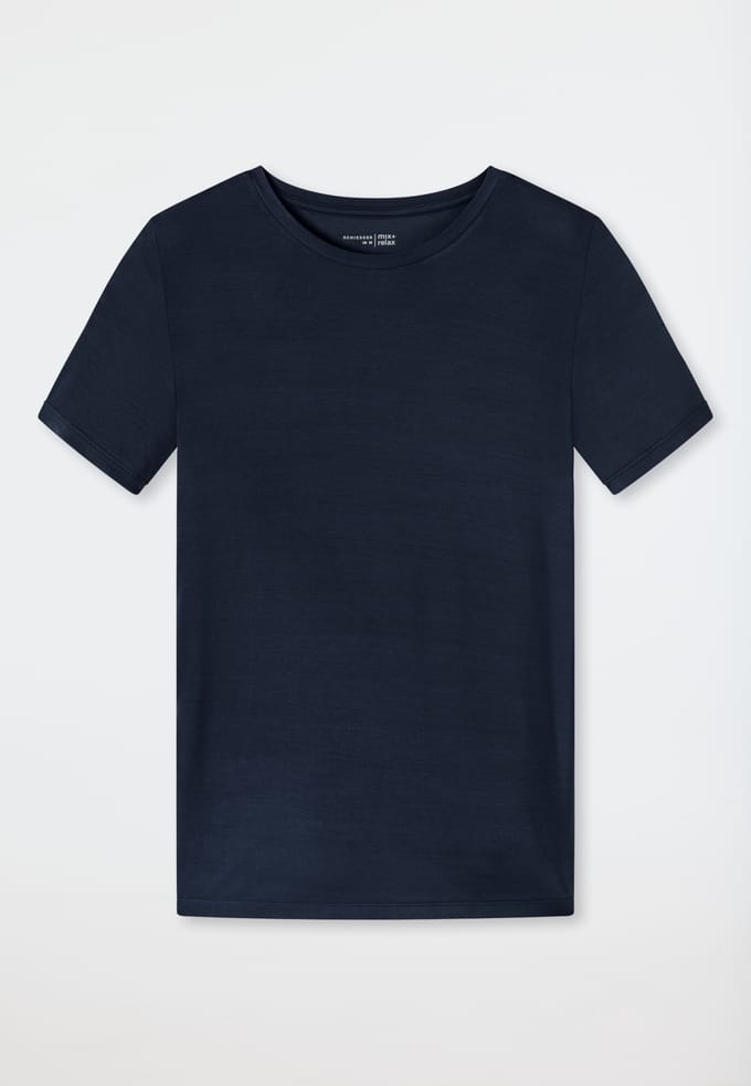 SCHIESSER Mix+Relax T-shirt - dames shirt korte mouwen modal blauw