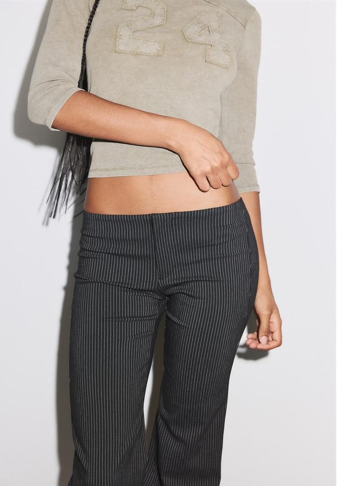 Stradivarius Bengaline flared broek  Zwart 40
