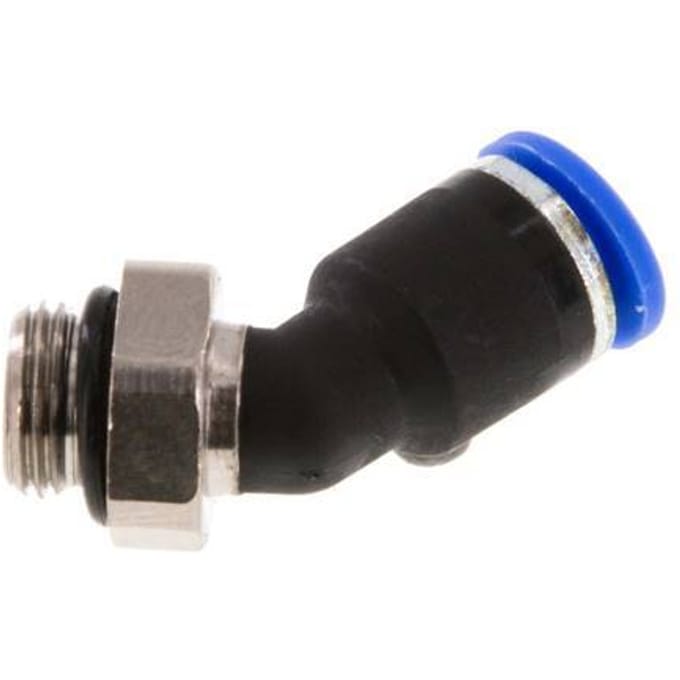 6mm x G1/8'' 45 graden L-verbinding Messing/PA 66 Insteekfitting Buitendraad NBR [2 Stuks]