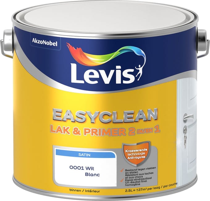 Levis - Easyclean Lak & Primer 2-In-1 - Wit - 2,5 L