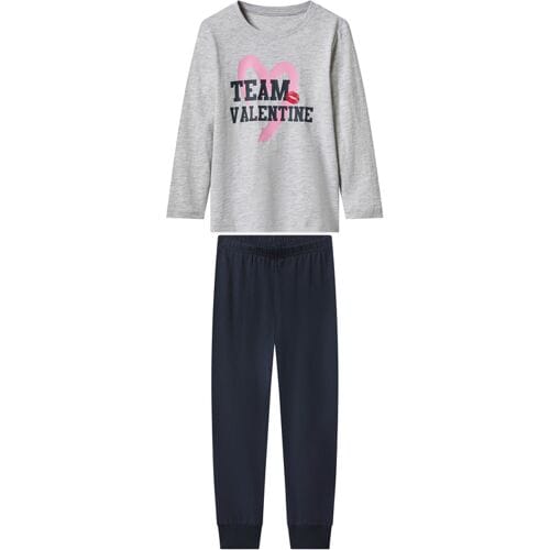 LUPILU Kinder pyjama (Grijs/donkerblauw, 98/104)