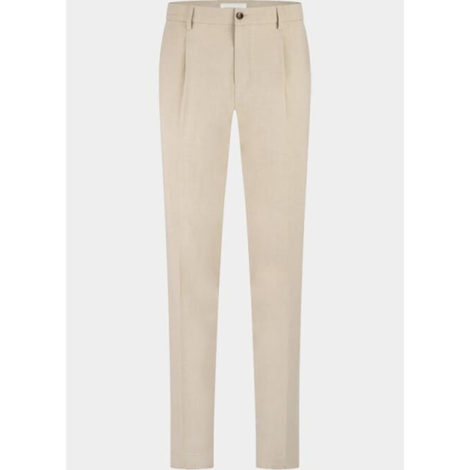 Pantalon Born With Appetite slim fit bandplooi beige