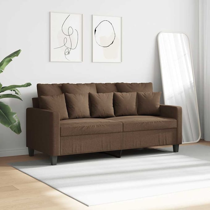 vidaXL - Tweezitsbank - 140 - cm - stof - bruin