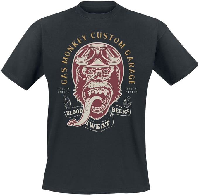 Gas Monkey Garage Vintage Monkey Heren T-shirt - zwart - S