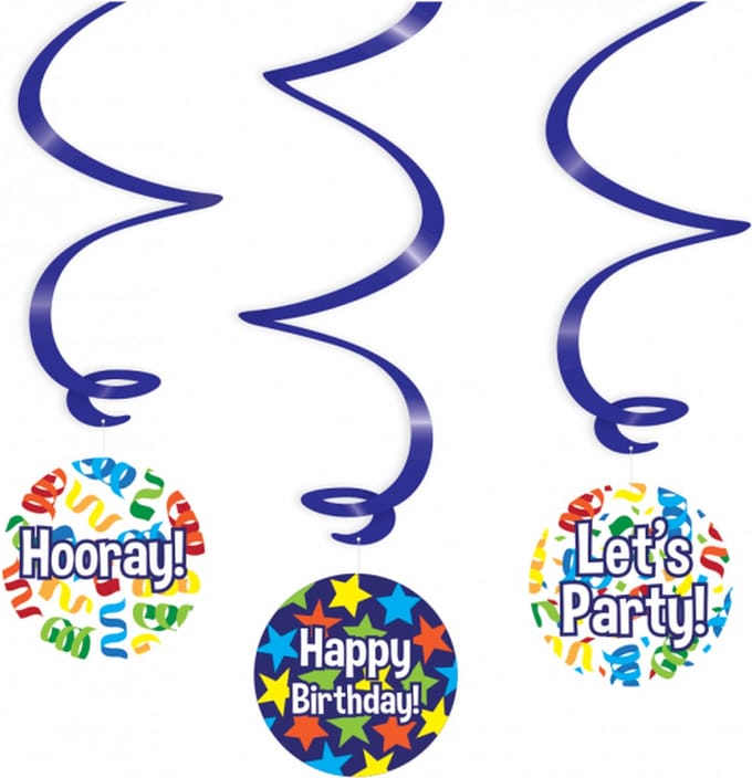 Swirl decorations - Happy birthday cartoon