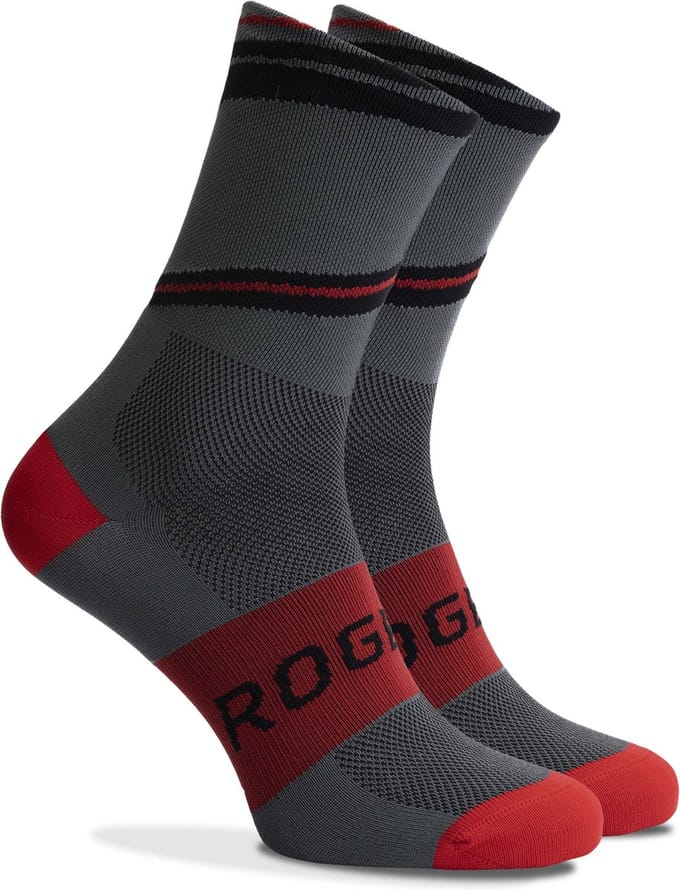 Rogelli Buzz Fietssokken - Heren - Grijs, Rood - Maat 36-39