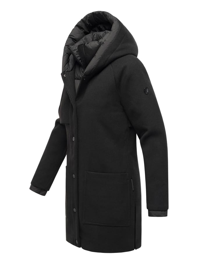 Navahoo Flauschwunder dames wintermantel met afneembare kraag