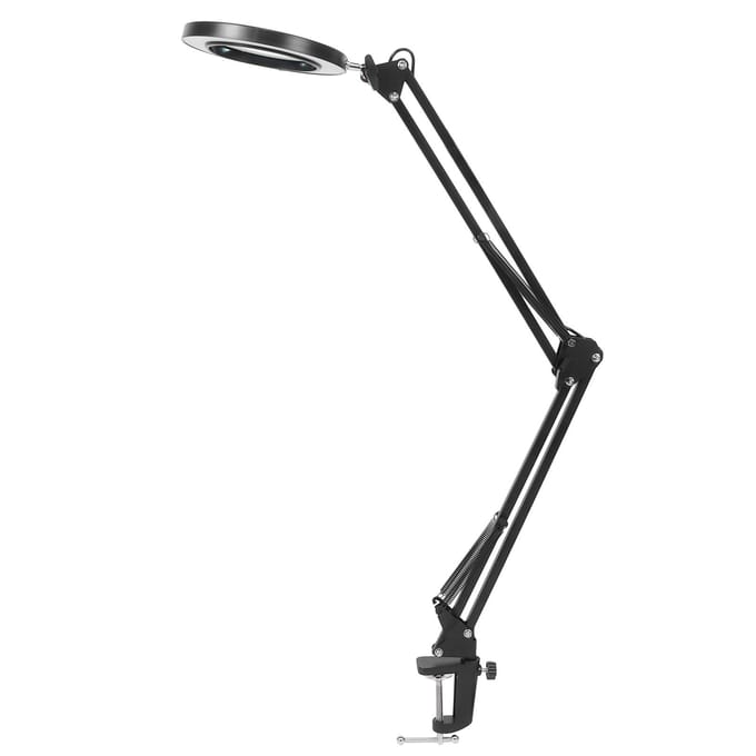 LED 5X Vergrootlamp met Klem USB Dimbaar Bureau Vergrootglas Lamp voor Lezen Borduren