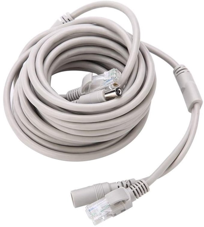 Allecto - Ethernet-kabel Rj45 - Cat 5 CCTV-kabel - 15m wit - Stroom
