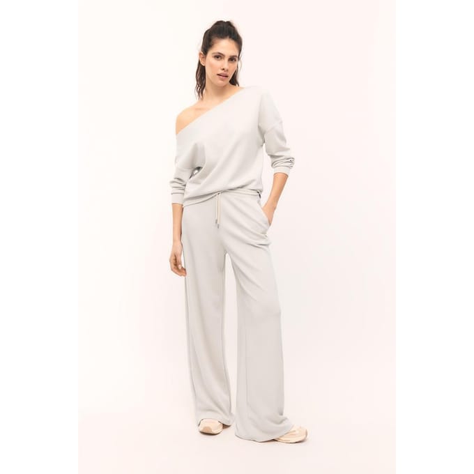Stradivarius Soft touch sweater met blote schouder  Steen M