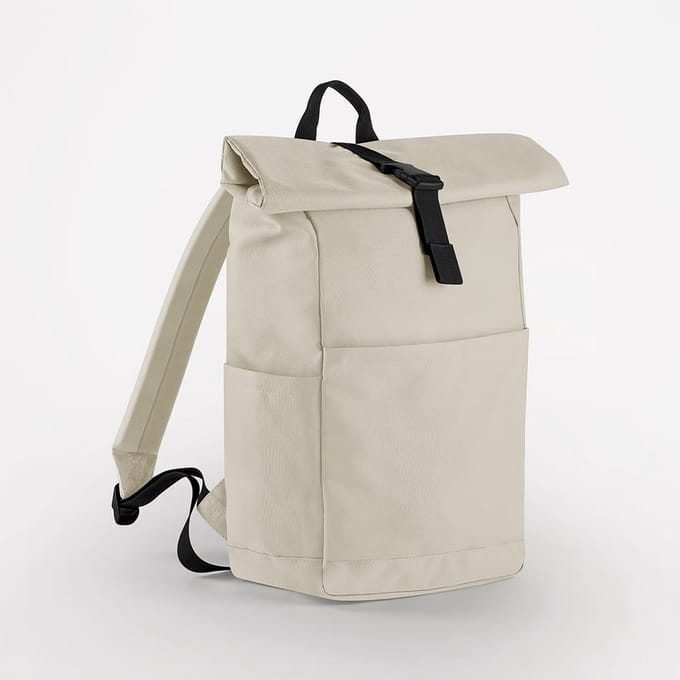 BagBase Premium Recycled Roll Top Backpack BG186 - NATURAL STONE - 28 x 45 x 14 cm