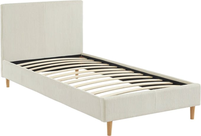 sweeek - Bed met lattenbodem en hoofdeinde, b 202 x d 96 x h 88cm, corduroy afwerking