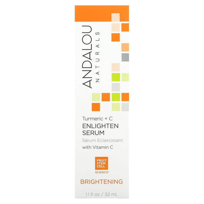 Andalou Naturals, Enlighten Serum, Turmeric + C, Brightening, 1.1 fl oz (32 ml) white