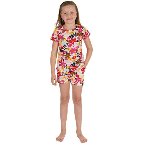 Rebelle Shortama Full Bloom - Wit/Multi - Bio Katoen - Maat 164