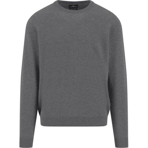 Fynch-Hatton Trui O-Neck Solid Color Cashmere Steel / male