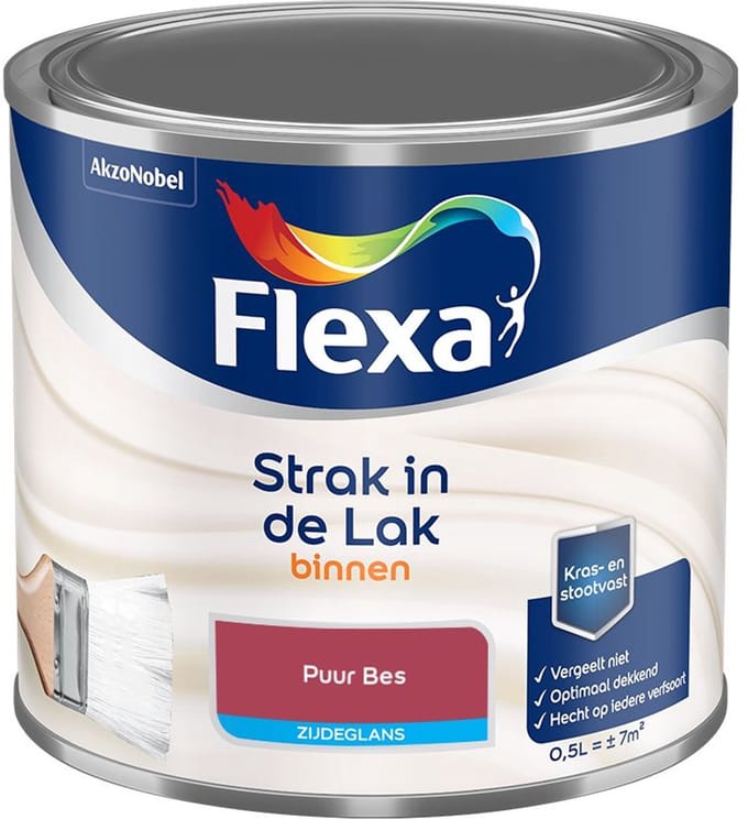 Flexa - Strak In De Lak Binnenlak Zijdeglans - Puur Bes - Mengverf - 500 Ml