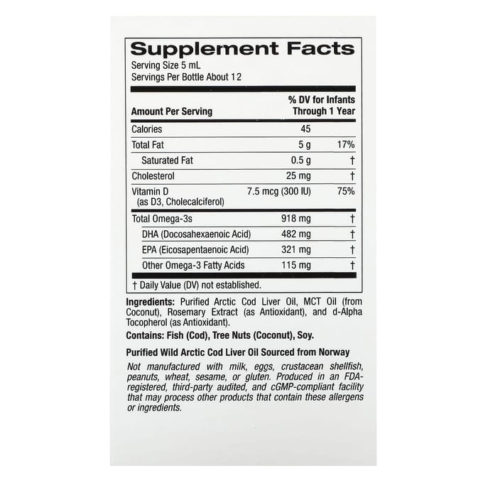 Avec Dha, Oméga 3, Vitamine D3 et Epa pour Tout-Petits, 1 050 mg, 59 ml (2 fl oz)