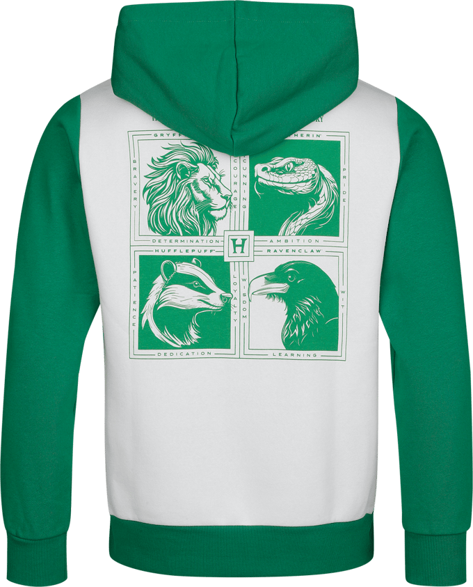 Harry Potter Trui met capuchon - Back To Hogwarts - S tot 3XL - voor Mannen - groen-wit