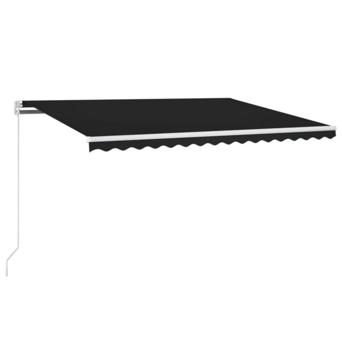vidaXL - Luifel - handmatig - uittrekbaar - met - LED - 400x350 - cm - antracietkleur