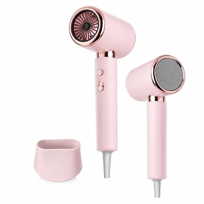 Haardroger - 2400 W - warme en koude lucht met temperatuurregeling - concentrator - roze uitvoering