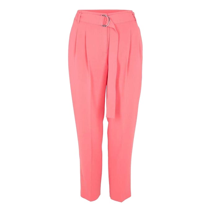 Boss Tapiah effen rechte broek voor dames (Helder Roze)