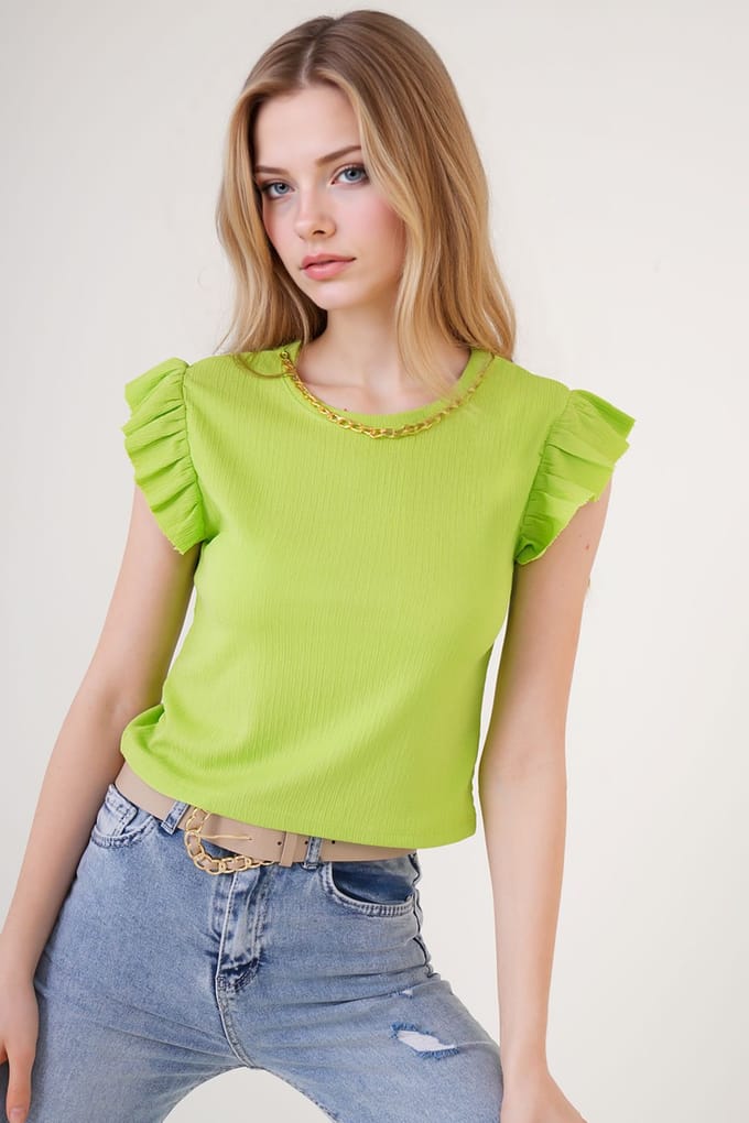 Geribbelde Mouwloze Crew Neck Blouse