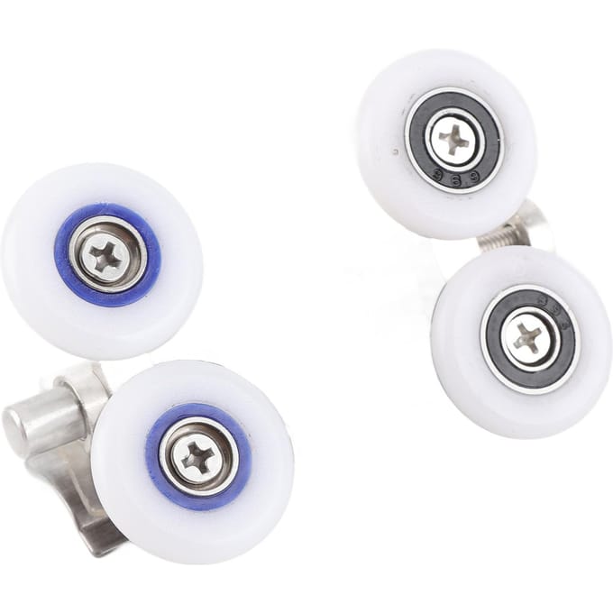 Roulettes de porte de douche doubles en alliage de zinc, 26 mm