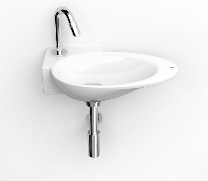 Clou First fonteinkom 38.8x24.6cm kraangat links Keramiek Wit