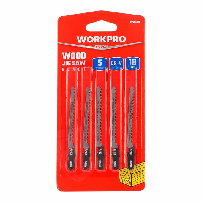 Zaagblad Workpro T101A0 Decoupeerzaag Hout (5 Stuks)