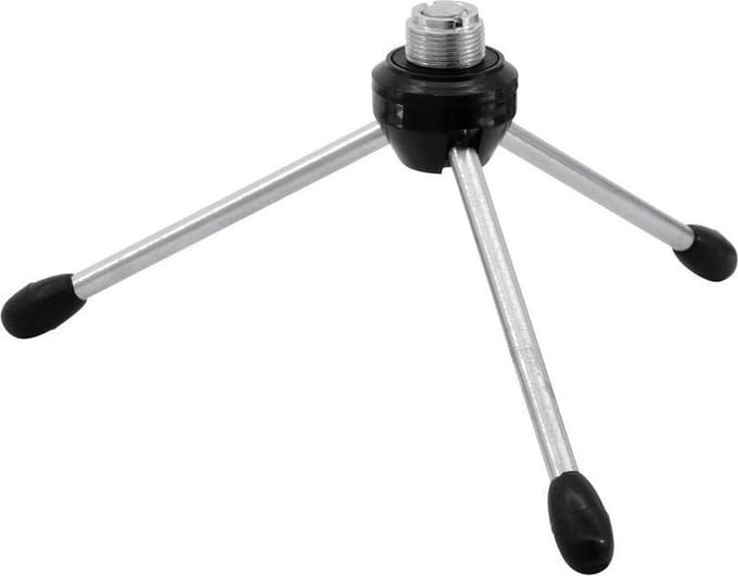 OMNITRONIC KS-3 Tafel Microfoonstatief – Compact Inklapbaar – 5/8" en 3/8" Schroefdraad – Zilver
