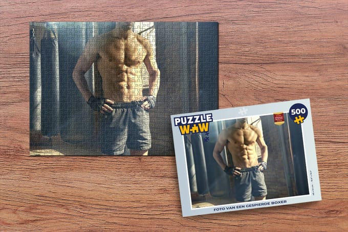 Puzzel Foto van een gespierde boxer - Legpuzzel - Puzzel 500 stukjes