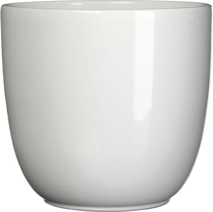 Mica Decorations Bloempot - plantenpot - wit - keramiek - D25 cm x H23 - Tusca