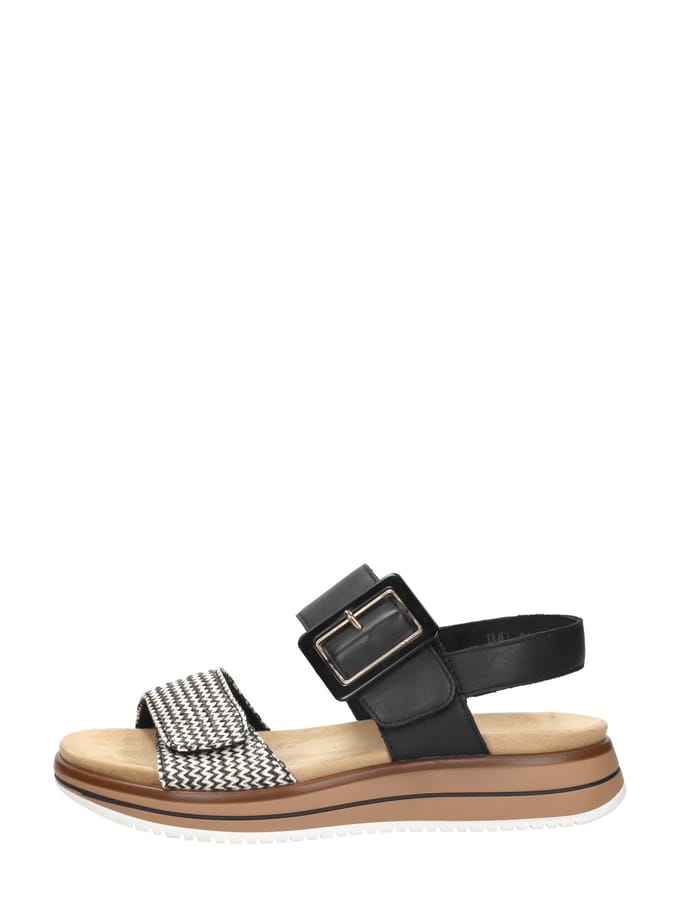Remonte -Dames - zwart/wit - sandalen - maat 37
