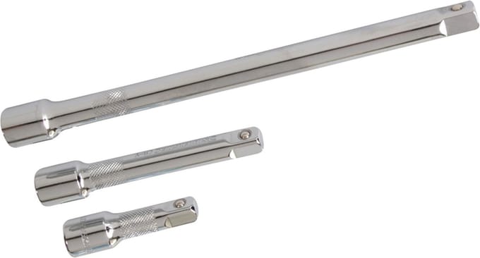 Silverline Ratelverlengstukken set - chroom vanadium staal - 3 delig - diverse maten