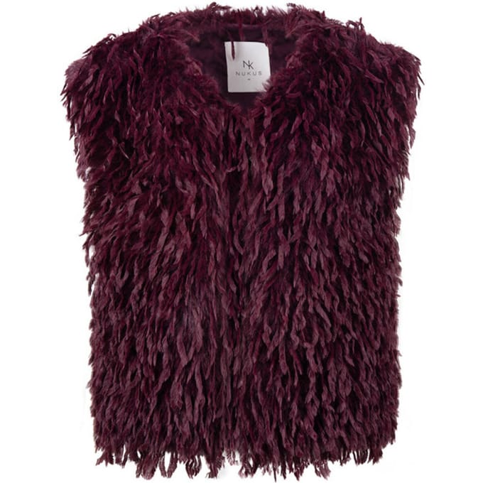 NUKUS Mila Gilet Feather Blazers Dames - Bordeaux - Maat XL
